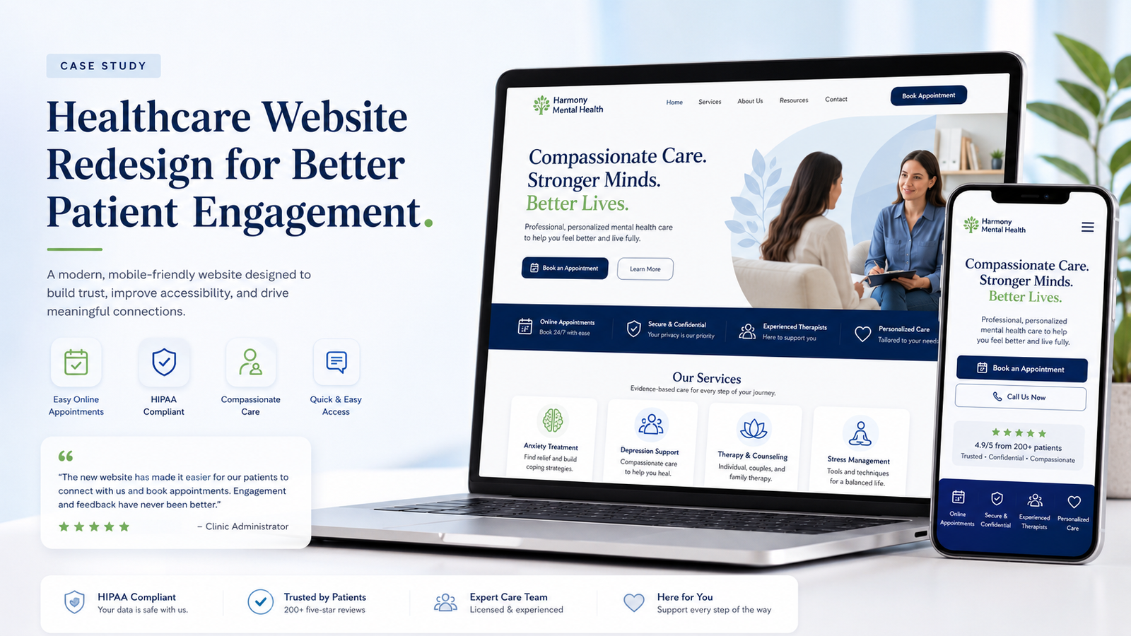 Optimum Mental Health Services WordPress website redesign